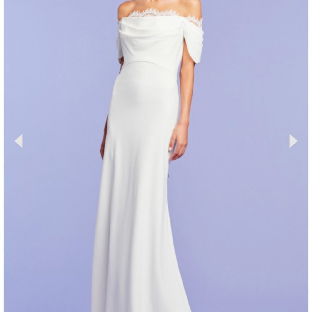 Wedding Dress -US Size 8 (Ivory)-Tadashi Shoji